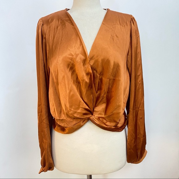 Following Up Satin Top - Rust - Picture 3 of 9